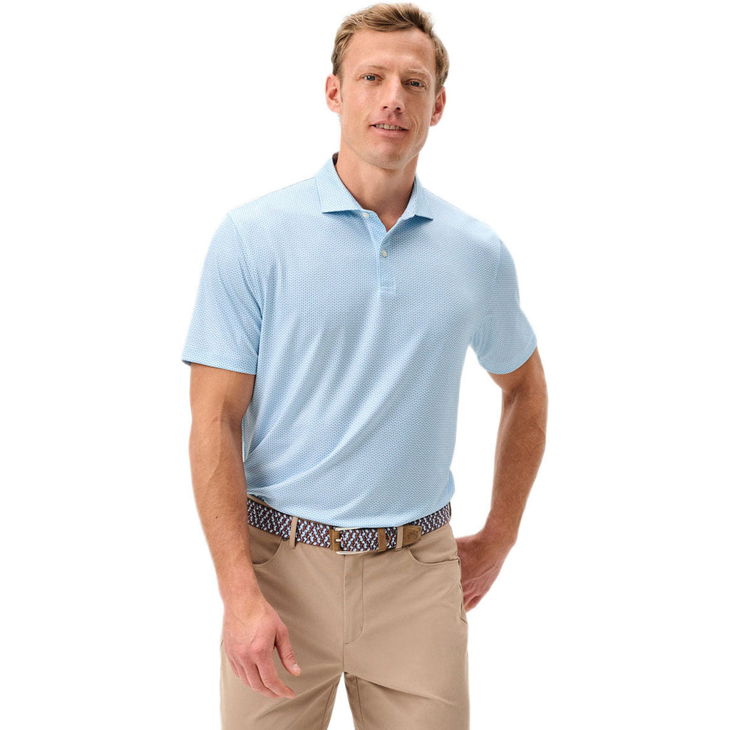 Johnnie-O Men's Cabana Blue Darts Performance Jersey Polo