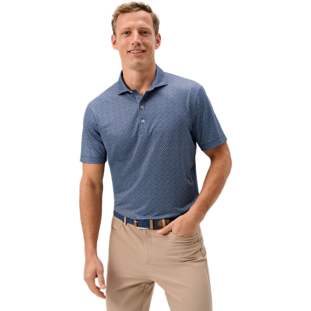 Johnnie-O Men's Navy Pip Floral Performance Jersey Polo