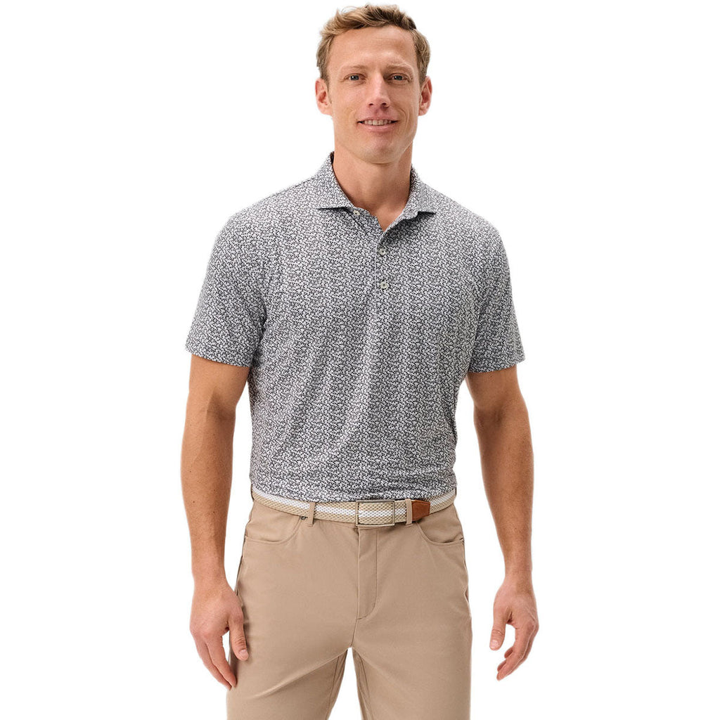 Johnnie-O Men's Black Petals Performance Featherweight Polo