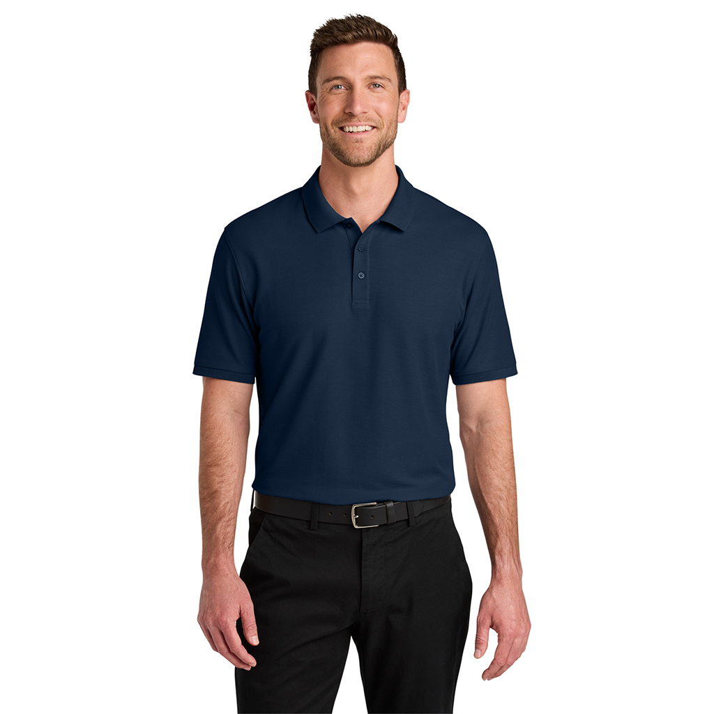 Port Authority River Blue Navy Wearever Signature Pique Polo