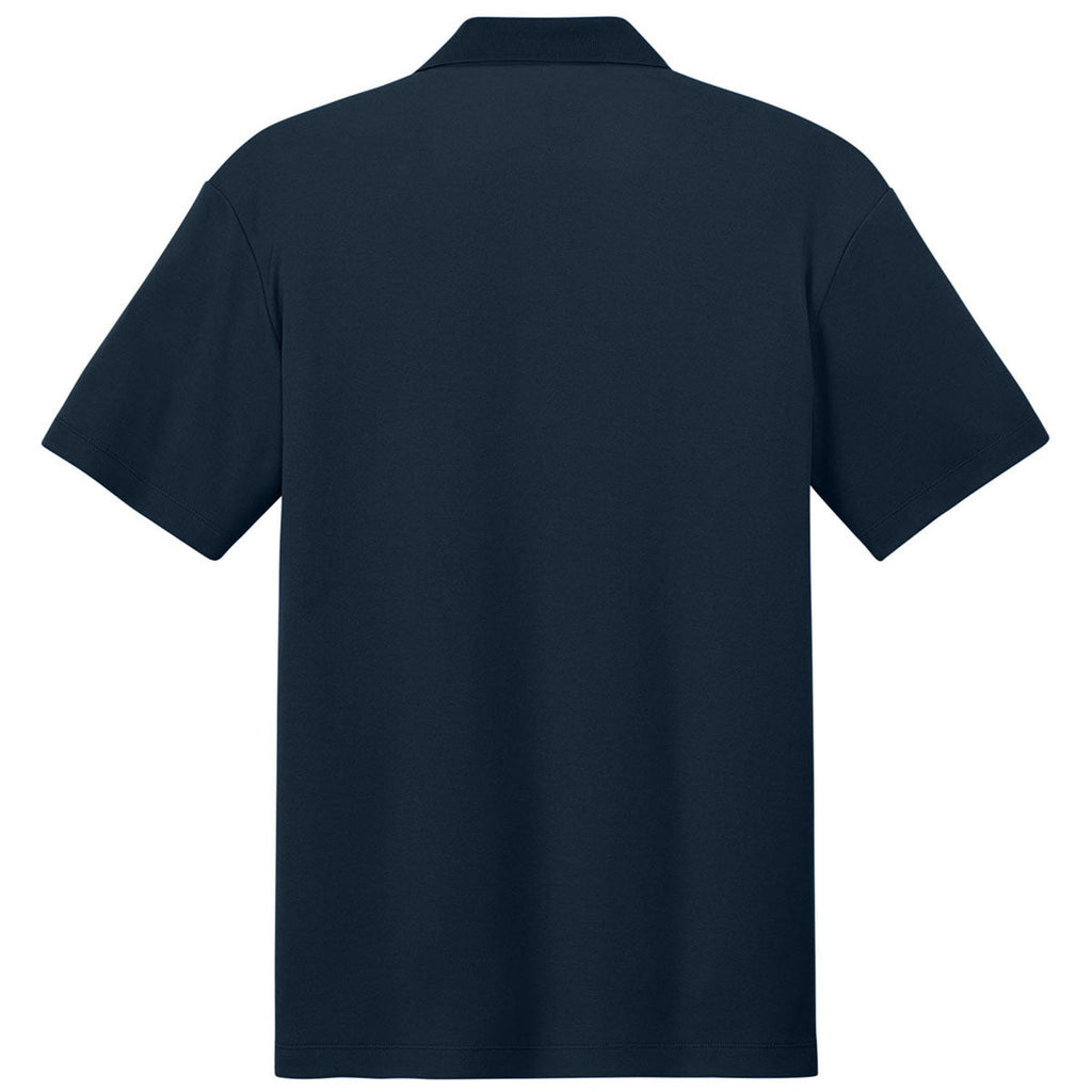 Port Authority Men's Night Navy Plaited Pique Polo