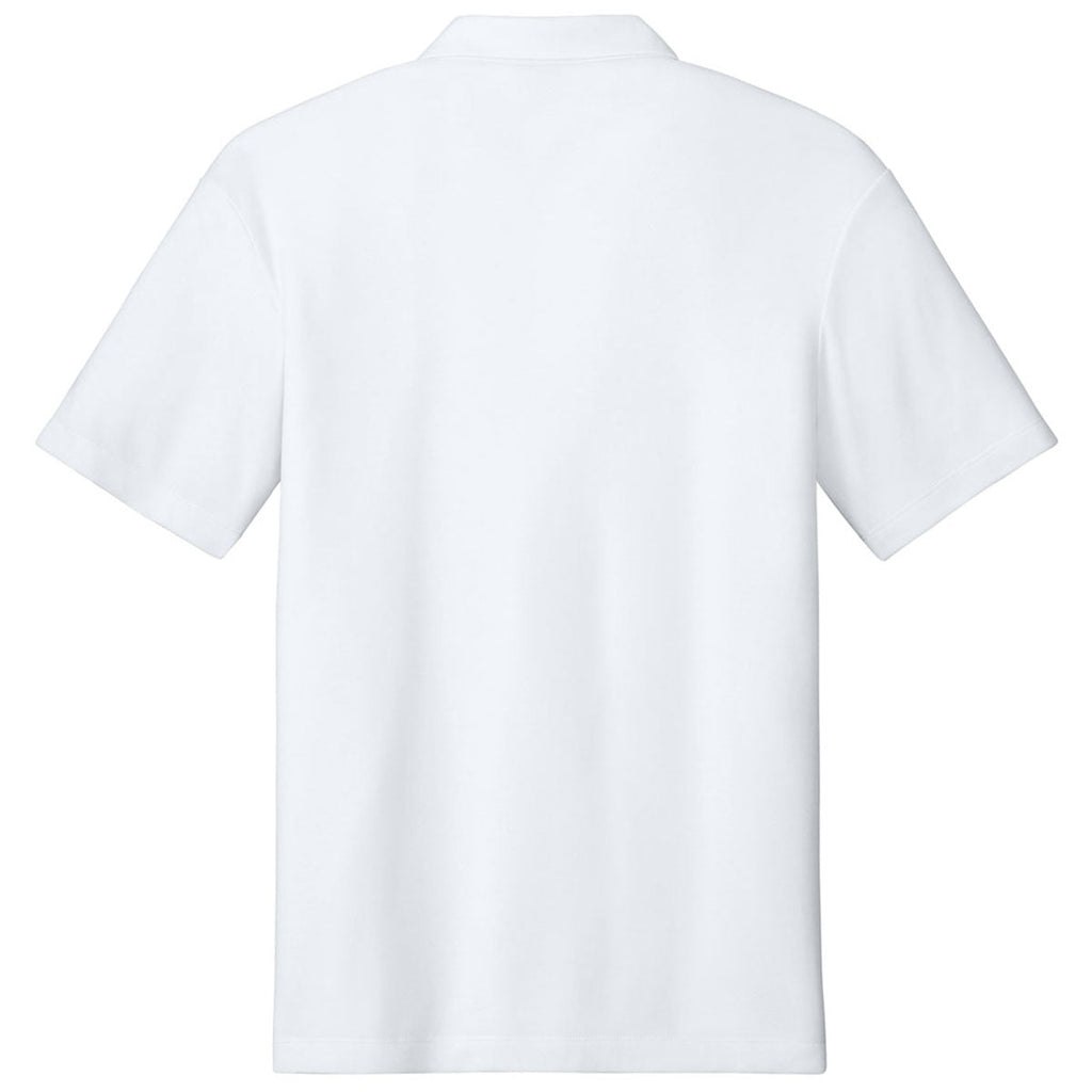 Port Authority Men's White Plaited Pique Polo