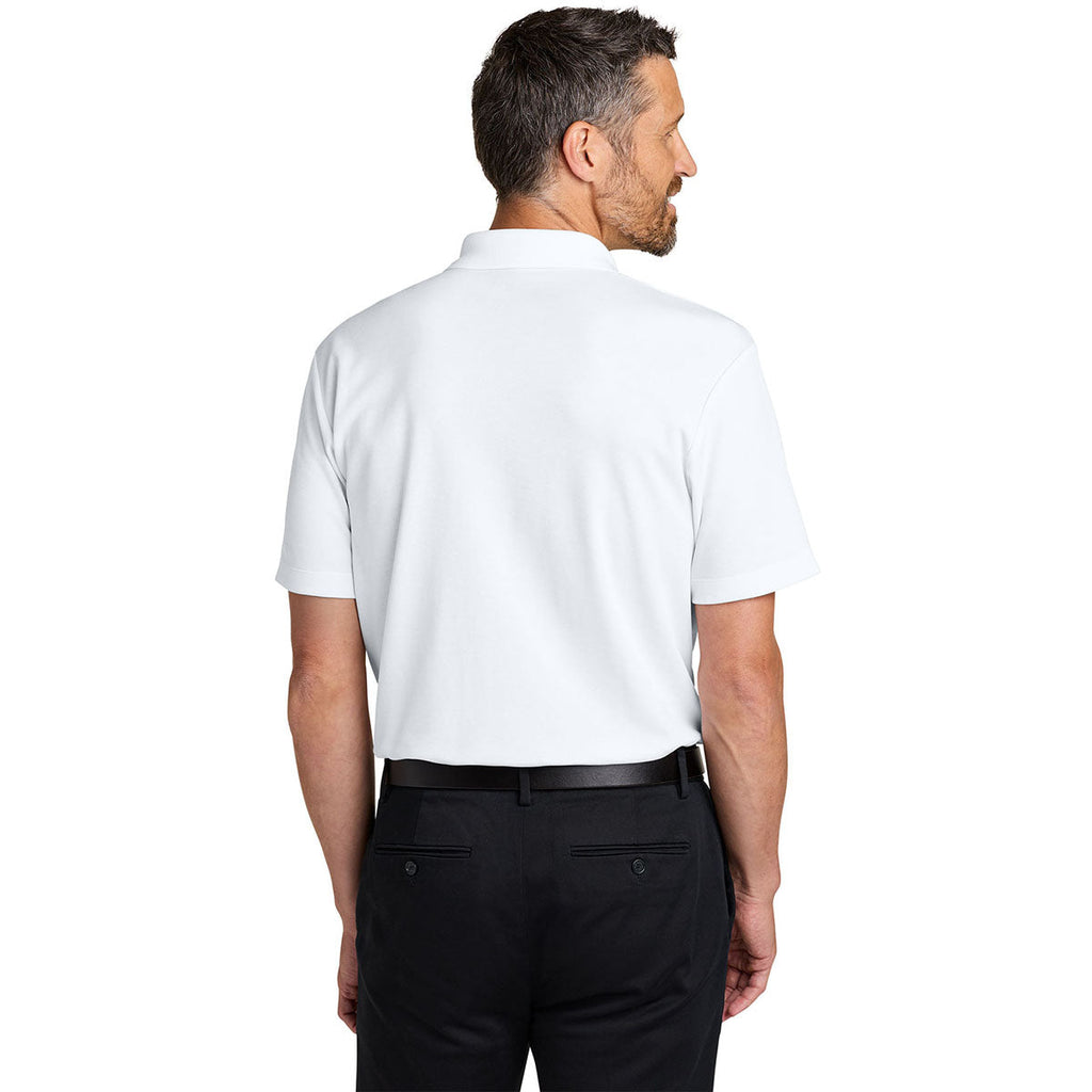 Port Authority Men's White Plaited Pique Polo