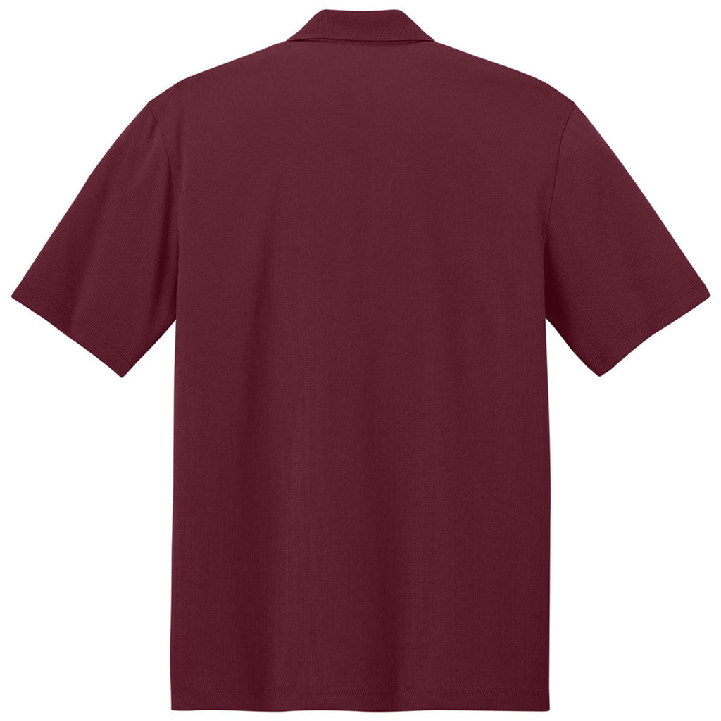 Port Authority Men's Club Burgundy Dry Zone Stain-Release Grid Polo