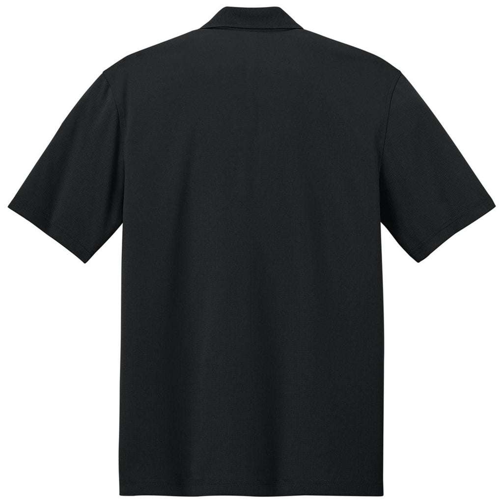 Port Authority Men's Deep Black Dry Zone Stain-Release Grid Polo