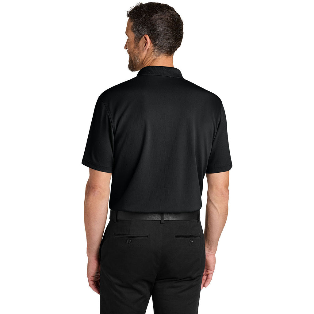 Port Authority Men's Deep Black Dry Zone Stain-Release Grid Polo