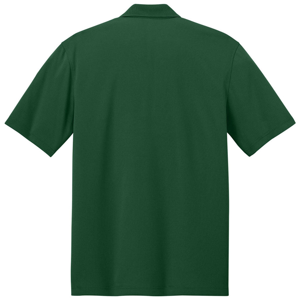 Port Authority Men's Hunter Green Dry Zone Stain-Release Grid Polo