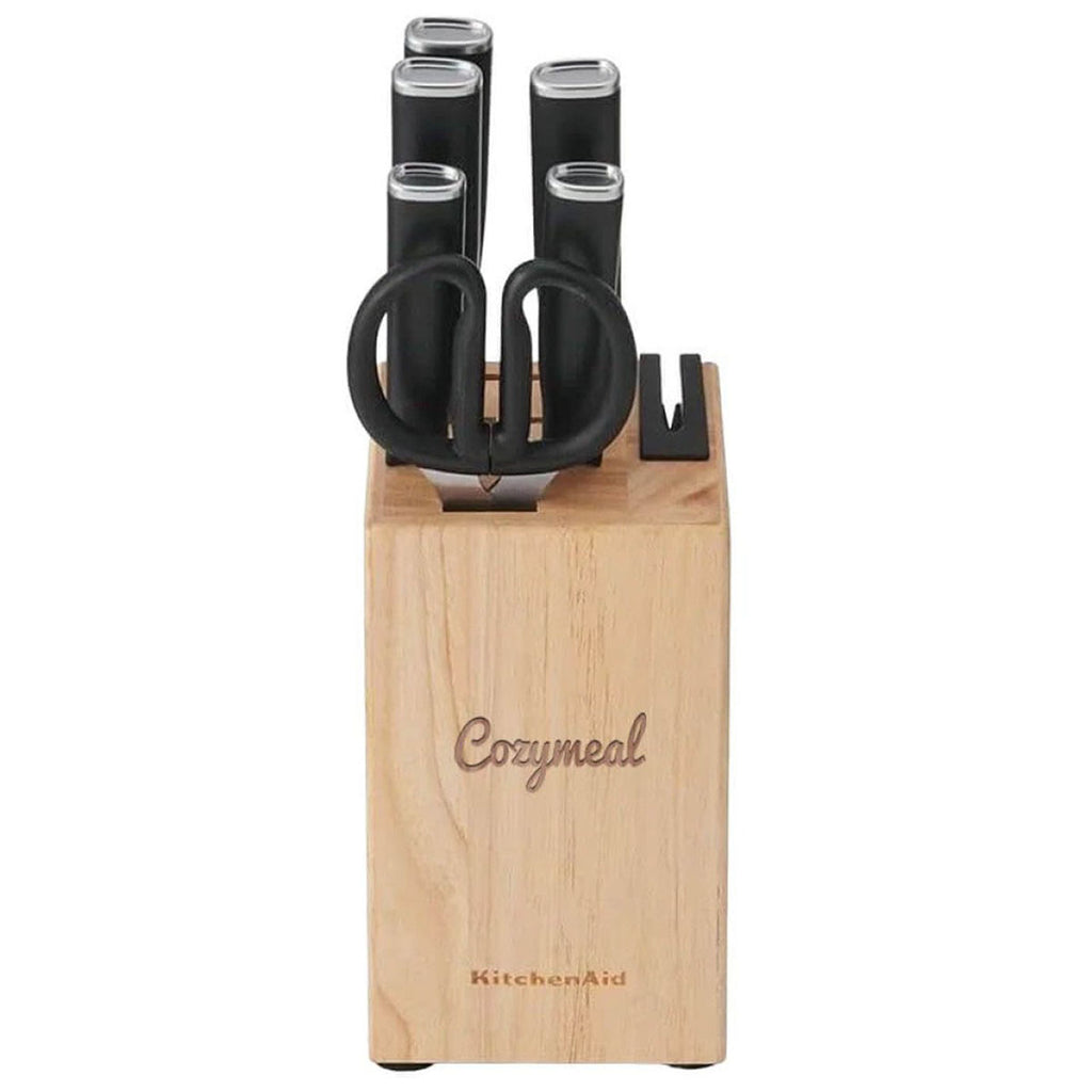 KitchenAid Black Classic 7-Piece Self-Sharpening Knife Block Set