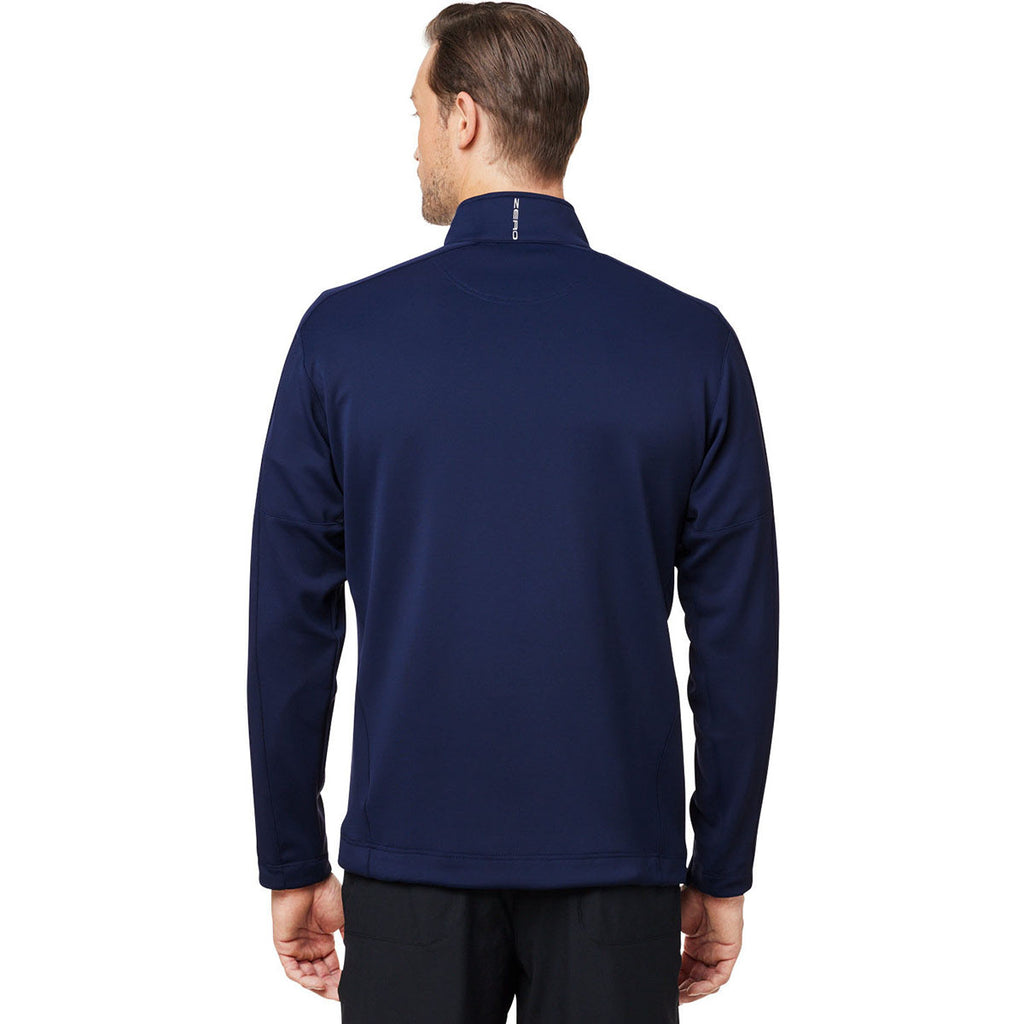 Zero Restriction Men's Navy/Metallic Silver Quarter-Zip Pullover