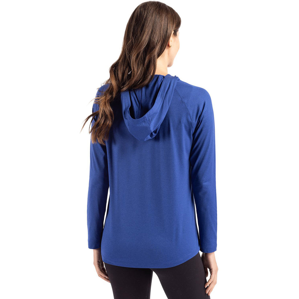 Cutter & Buck Women's Tour Blue Coastline Epic Comfort Eco Recycled Hooded Shirt