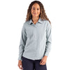 Cutter & Buck Women's Hunter/White Skyline Epic Confidence Recycled Pinstripe Long Sleeve Dress Shirt