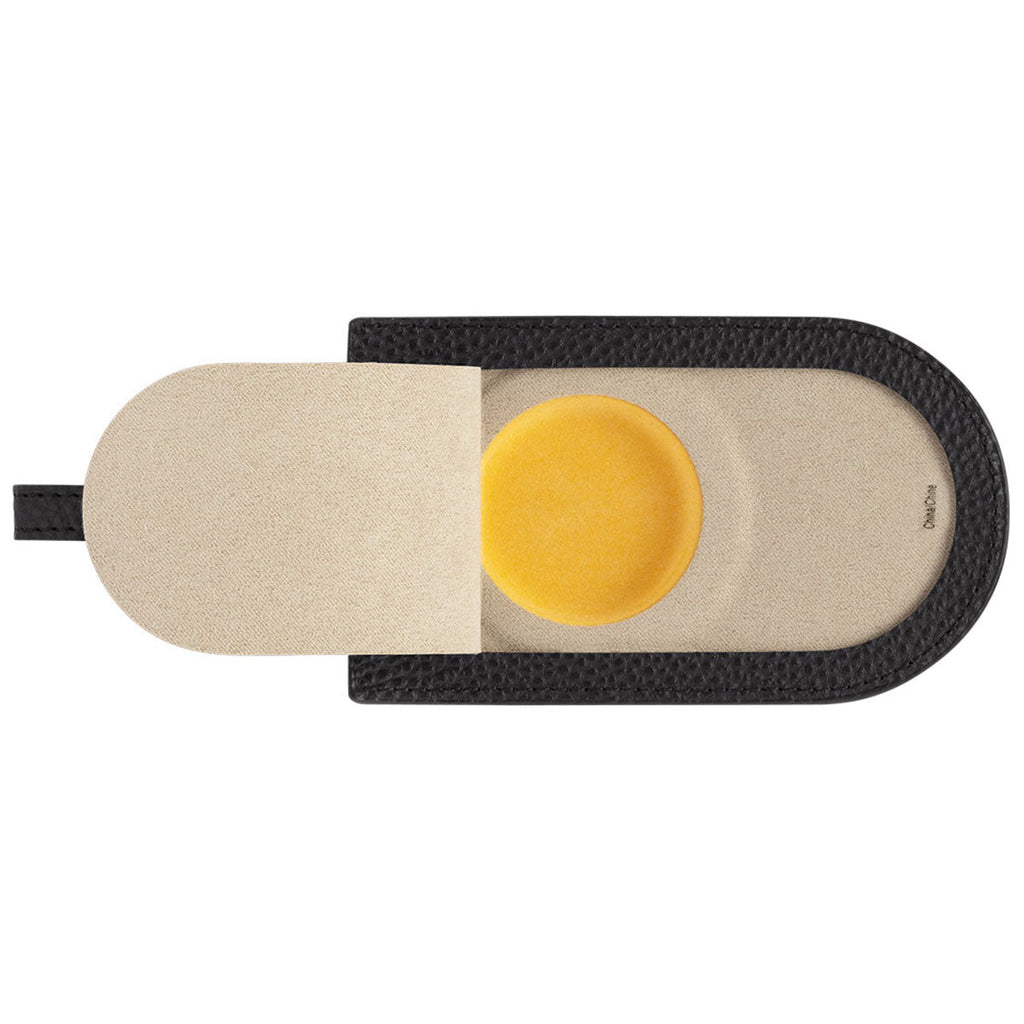 Leeman Black Pebble Grain AirTag Luggage Tag