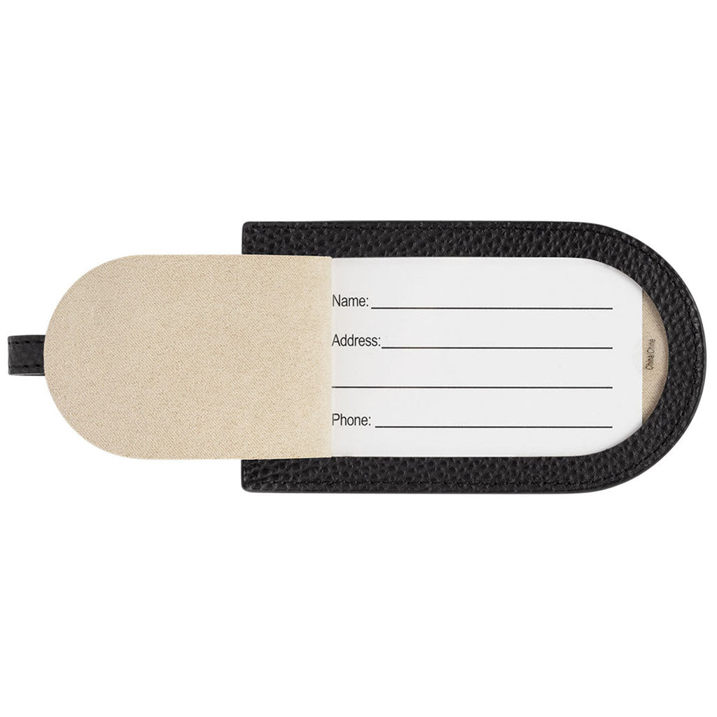 Leeman Black Pebble Grain AirTag Luggage Tag