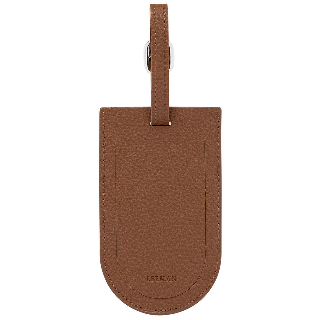 Leeman Tan Pebble Grain AirTag Luggage Tag