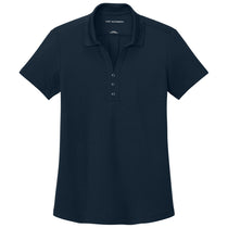Port Authority Women's Night Navy Plaited Pique Polo