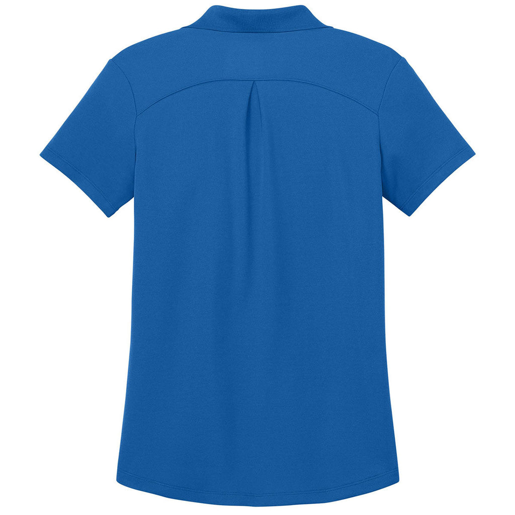 Port Authority Women's Strong Blue Plaited Pique Polo