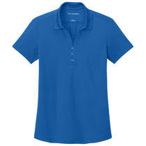 Port Authority Women's Strong Blue Plaited Pique Polo