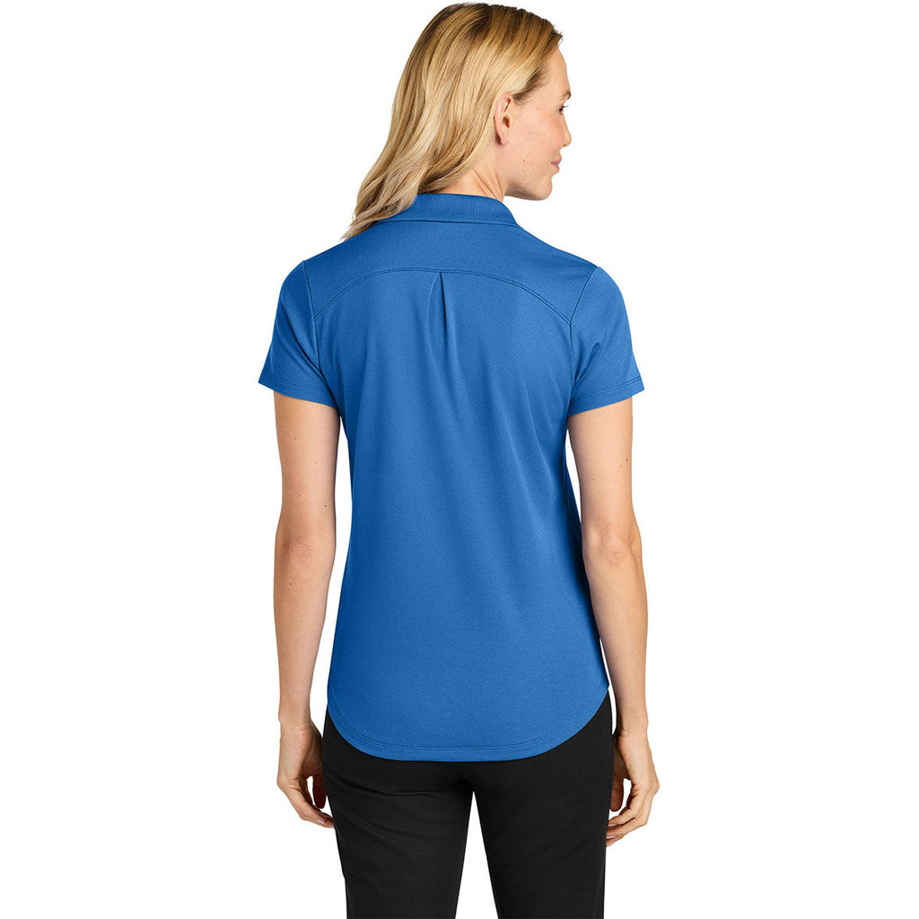 Port Authority Women's Strong Blue Plaited Pique Polo