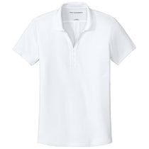 Port Authority Women's White Plaited Pique Polo