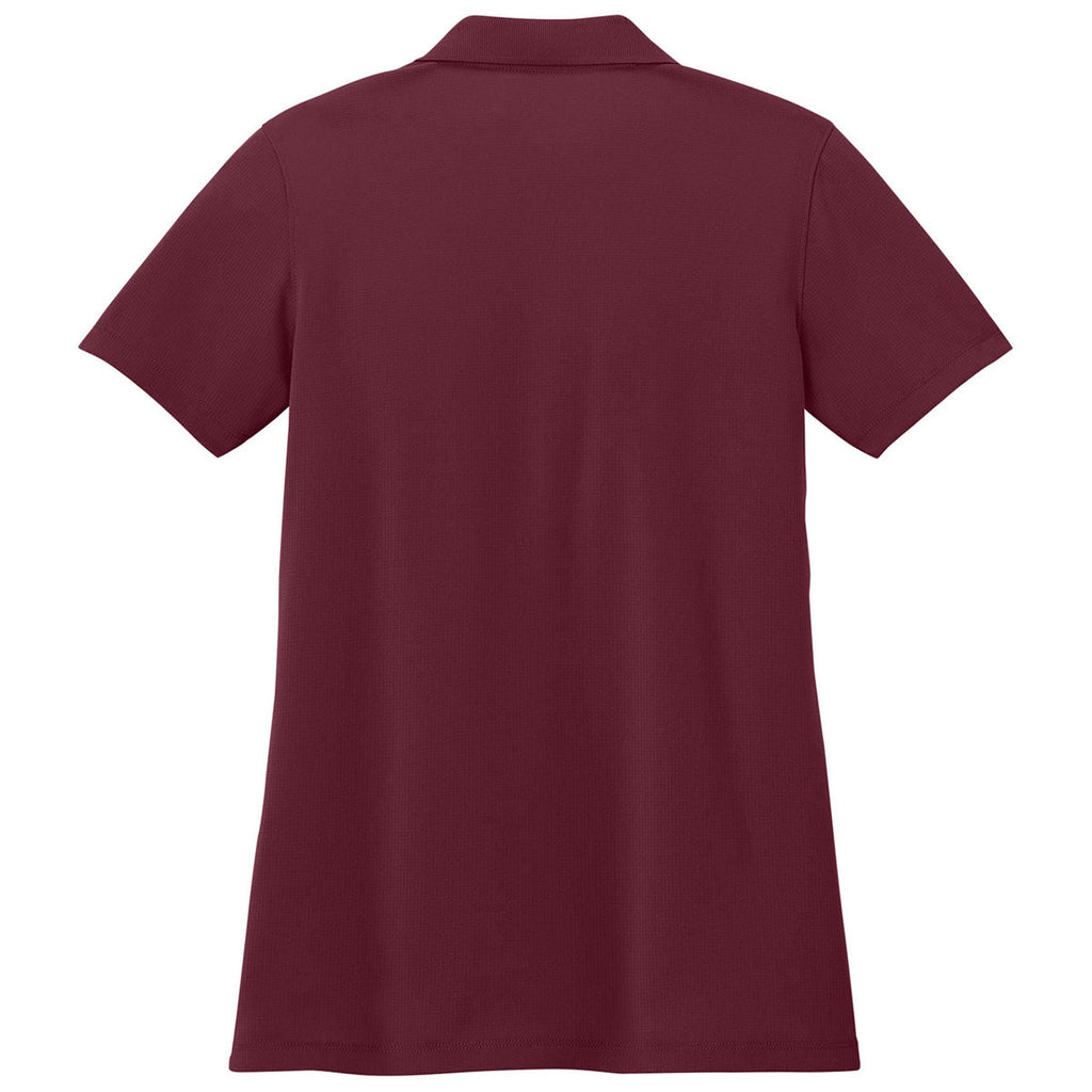 Port Authority Women's Club Burgundy Dry Zone Stain-Release Grid Polo