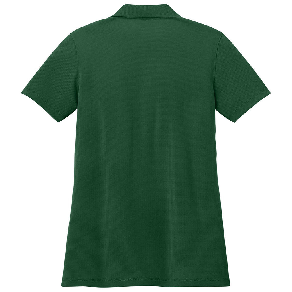 Port Authority Women's Hunter Green Dry Zone Stain-Release Grid Polo
