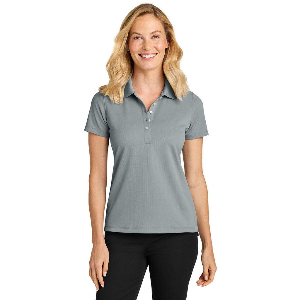 Port Authority Women's Light Sterling Grey Dry Zone Stain-Release Grid Polo