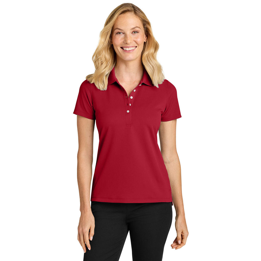 Port Authority Women's Rich Red Dry Zone Stain-Release Grid Polo