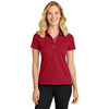 Port Authority Women's Rich Red Dry Zone Stain-Release Grid Polo
