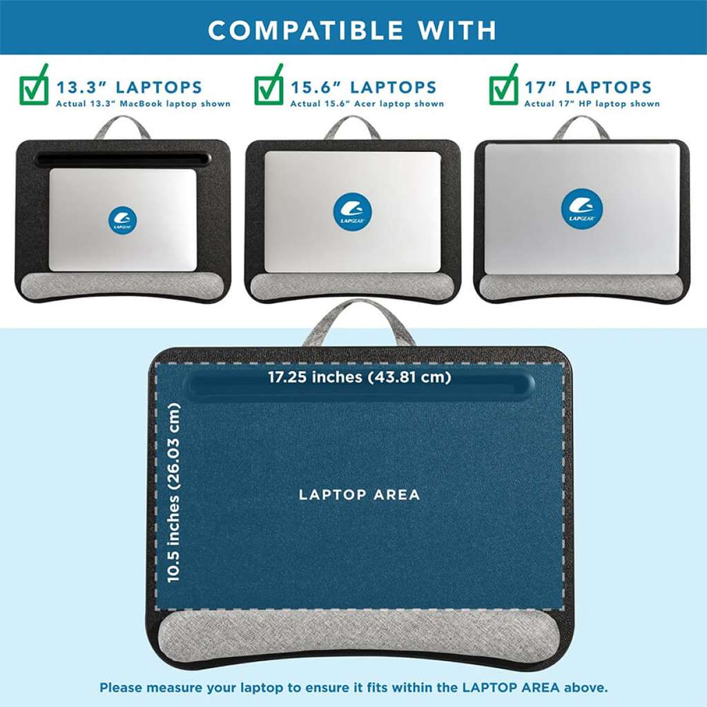LapGear Black Portable Laptop Lap Desk
