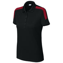 Sport-Tek Women's Black/ Deep Red Competitor United Polo