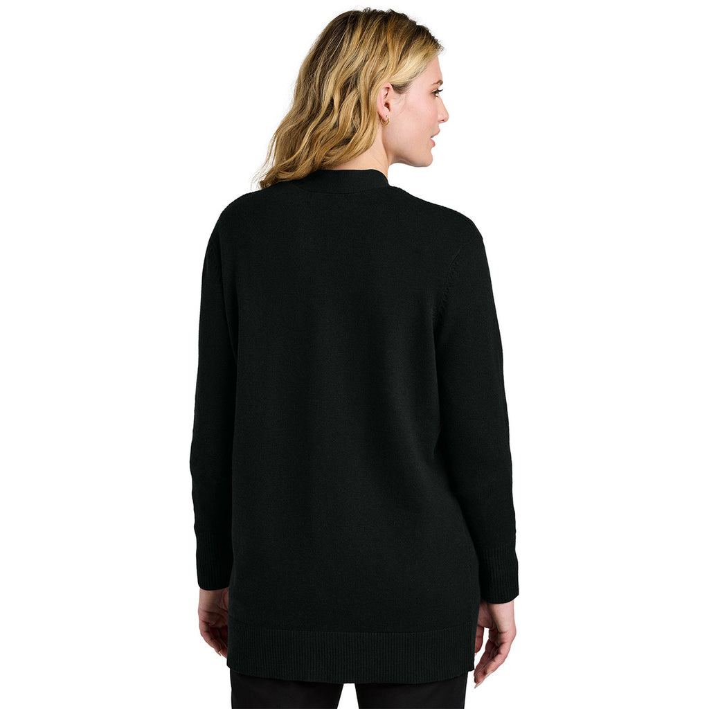 Port Authority Women's Deep Black Easy Care Open-Front Cardigan Sweater