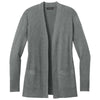 Port Authority Women's Medium Heather Grey Easy Care Open-Front Cardigan Sweater