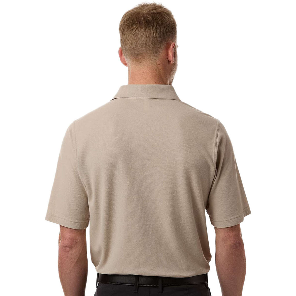 Harriton Men's Khaki Maverick CVC Pique Polo