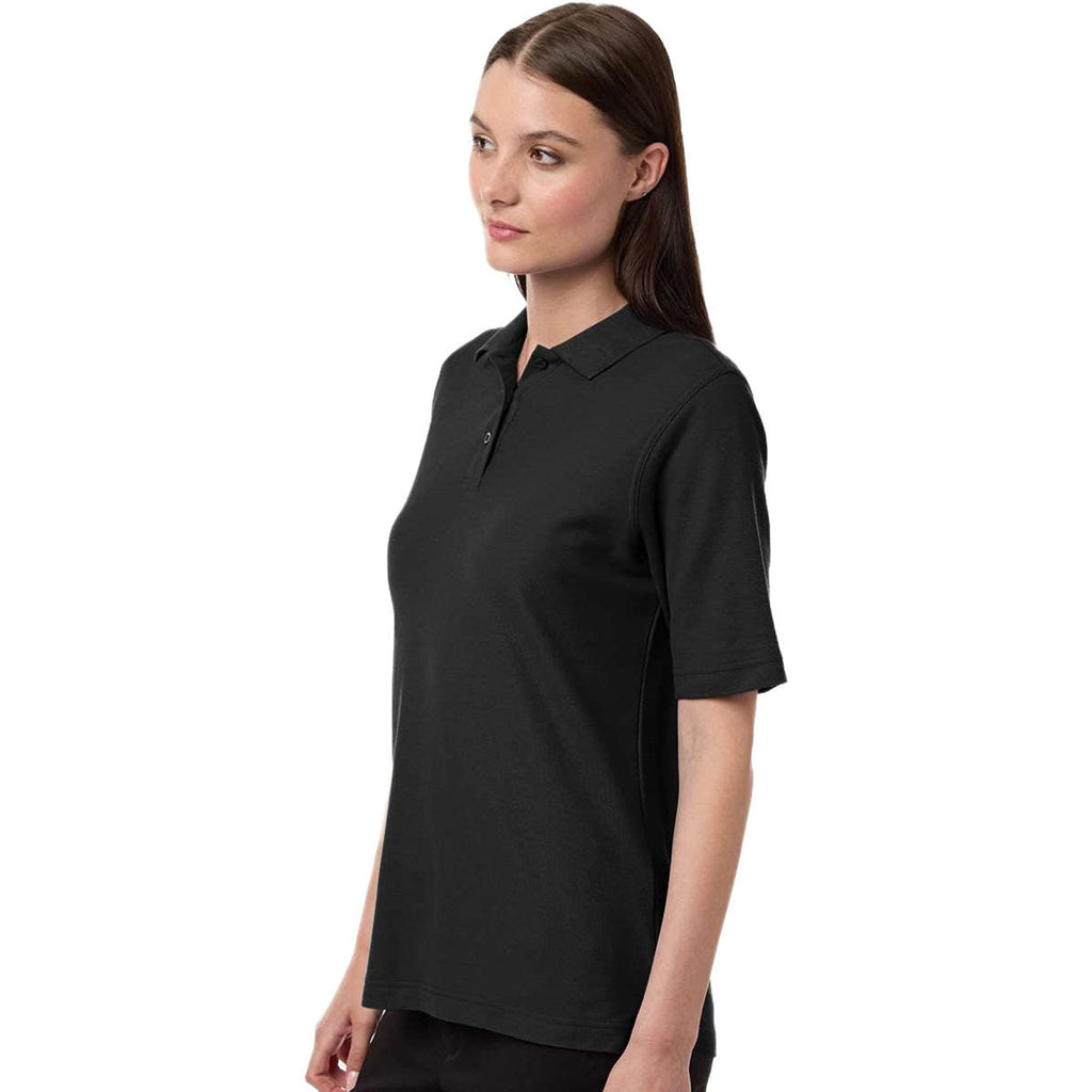 Harriton Women's Black Maverick CVC Pique Polo