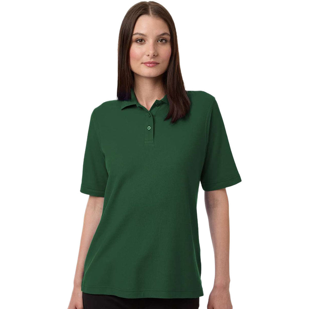 Harriton Women's Dark Green Maverick CVC Pique Polo