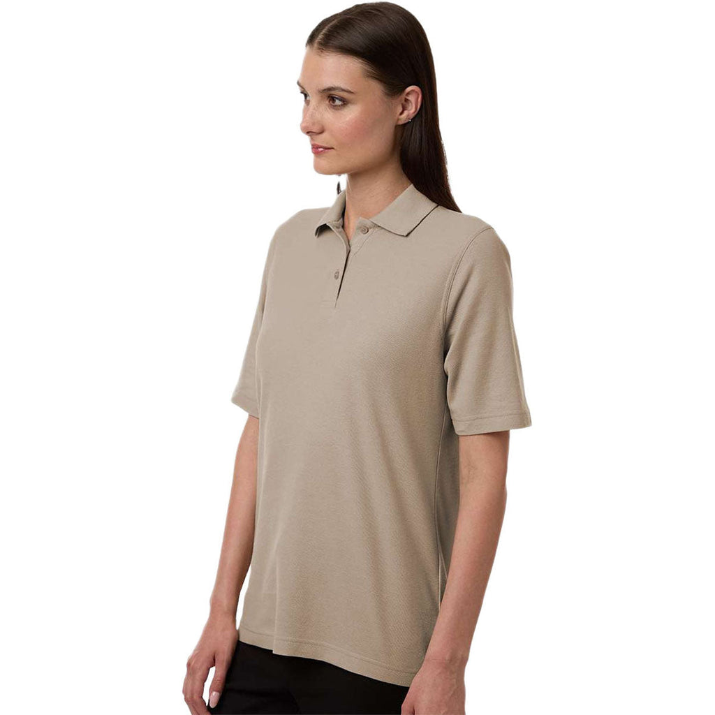 Harriton Women's Khaki Maverick CVC Pique Polo