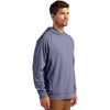 Cutter & Buck Men's Navy Blue Heather Adapt Knit Recycled Heathered Hooded Pullover
