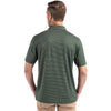 Cutter & Buck Men's Hunter/White Forge Eco Fine Line Stripe Stretch Recycled Polo