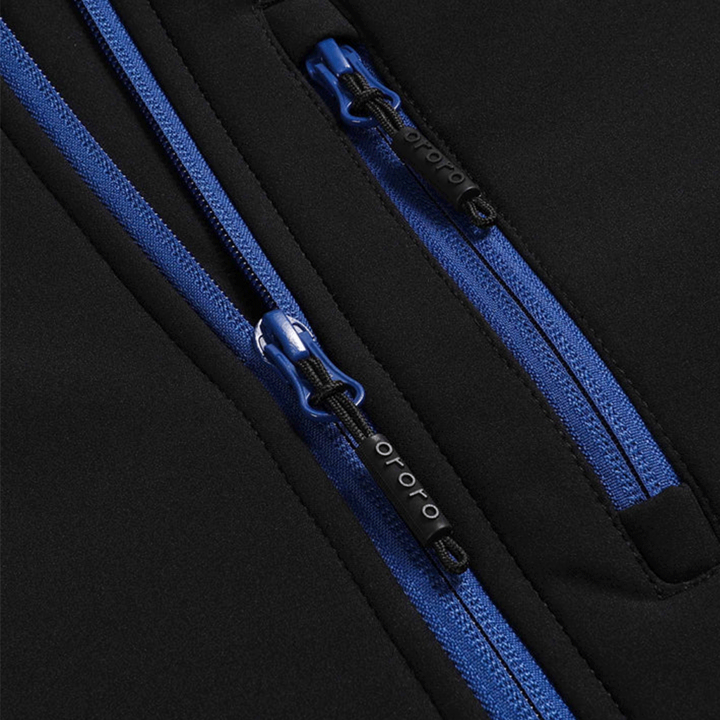 Ororo Men's Black Paragon Classic Heated Jacket 2.0 - Blue Zipper