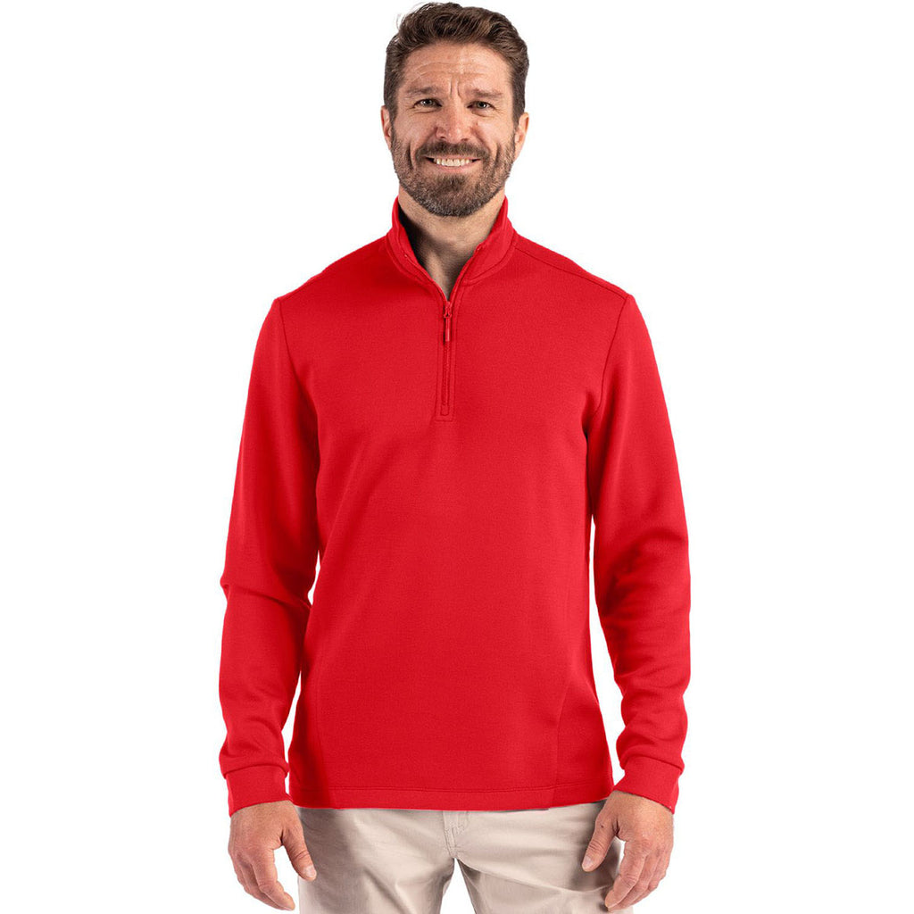 Clique Men's Red Haven Recycled Quarter Zip Pullover