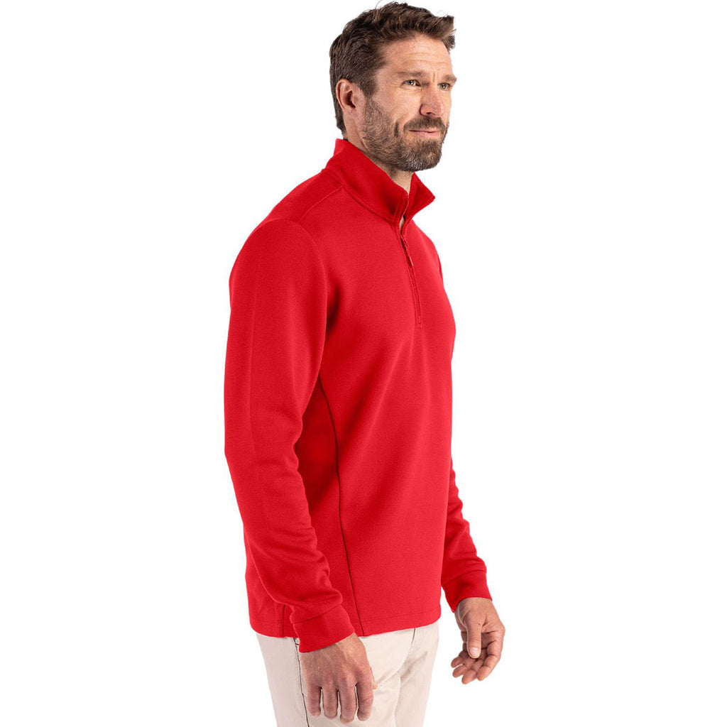 Clique Men's Red Haven Recycled Quarter Zip Pullover