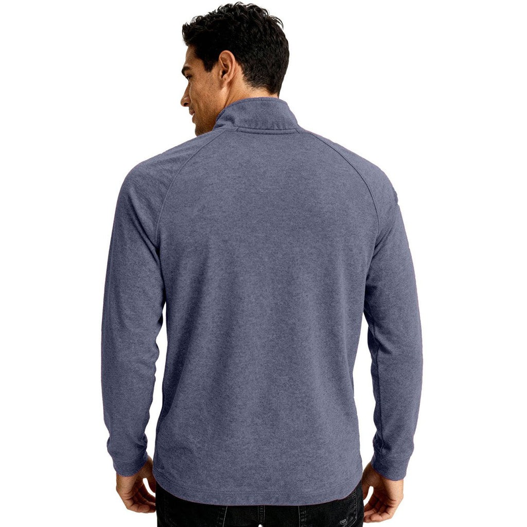 Clique Men's Navy Heather Dash Recycled Quarter Zip Pullover