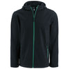Clique Men's Black/Bottle Green Tempo Recycled Stretch Softshell Hooded Jacket
