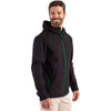 Clique Men's Black/Bottle Green Tempo Recycled Stretch Softshell Hooded Jacket