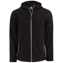 Clique Men's Black/Pure Slate Tempo Recycled Stretch Softshell Hooded Jacket