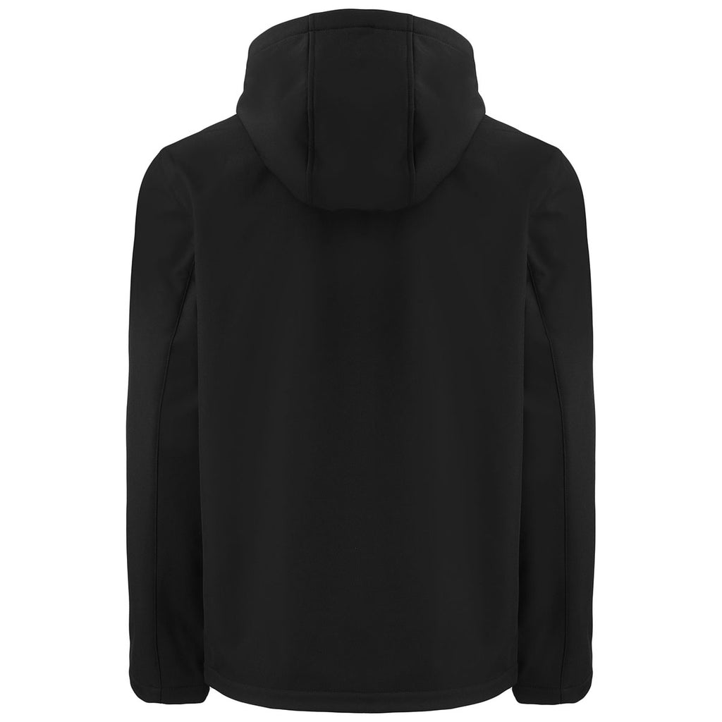 Clique Men's Black/Royal Blue Tempo Recycled Stretch Softshell Hooded Jacket