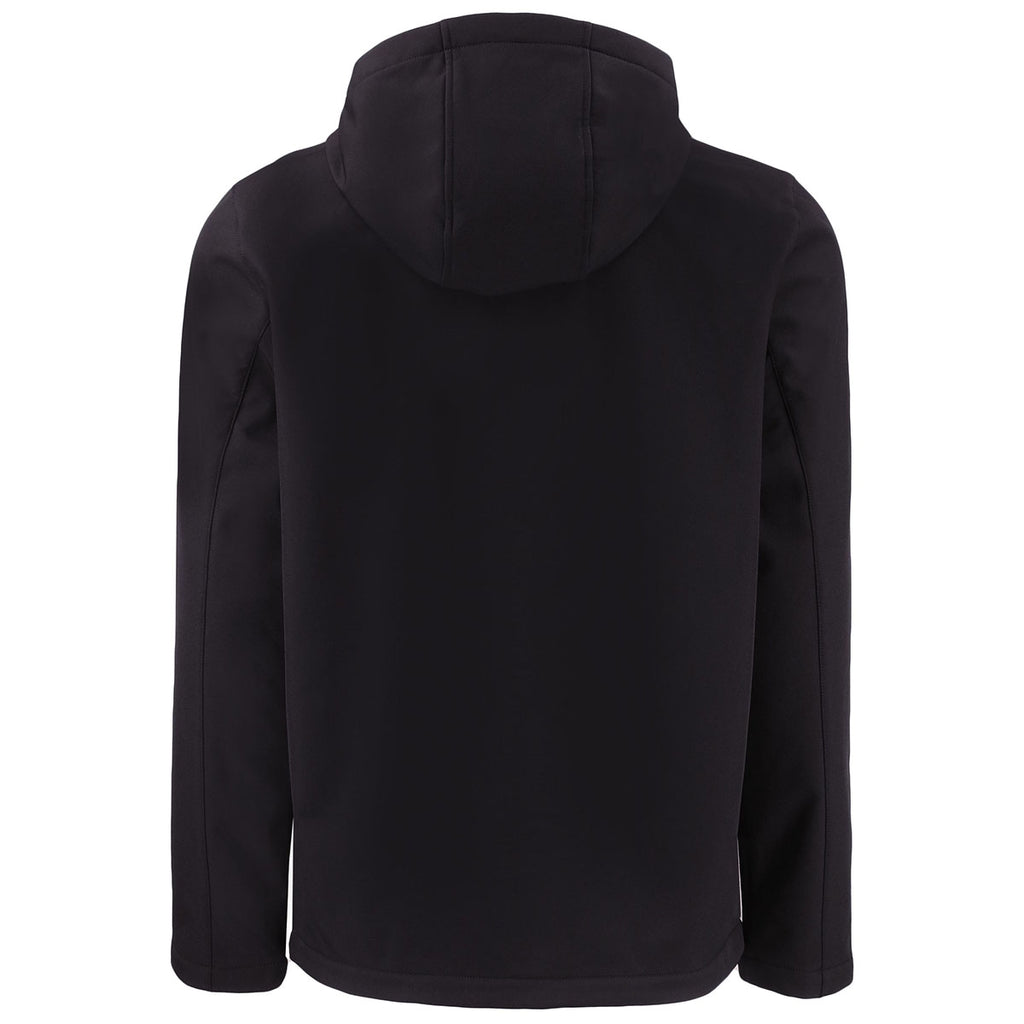 Clique Men's Black/Red Tempo Recycled Stretch Softshell Hooded Jacket