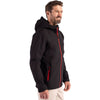 Clique Men's Black/Red Tempo Recycled Stretch Softshell Hooded Jacket