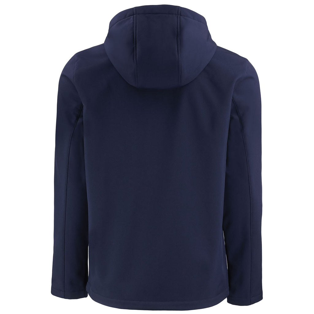 Clique Men's Dark Navy/Pure Slate Tempo Recycled Stretch Softshell Hooded Jacket