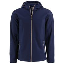 Clique Men's Dark Navy/Pure Slate Tempo Recycled Stretch Softshell Hooded Jacket